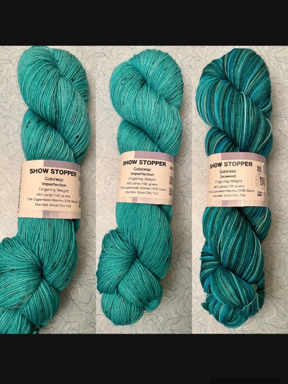 3 Skeins New Leading Men Fiber Arts Show Stopper Merino wool - Picture 2 of 2